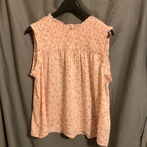 Caslon smocked sleeveless top